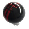 C6 Corvette Shift Knob Black With Red Racing Stripes and Shift Pattern